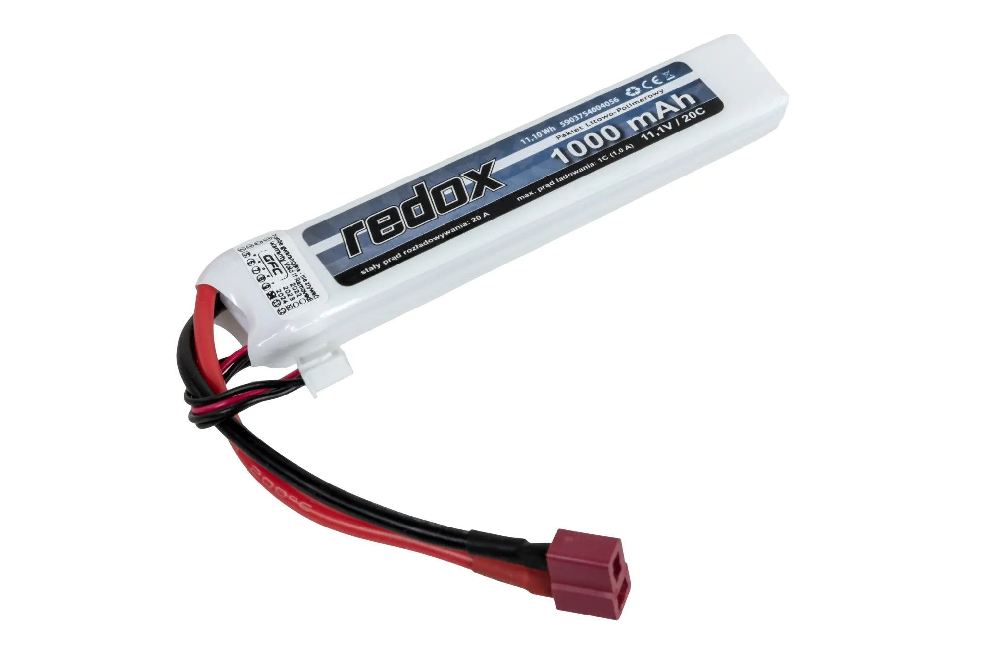 Redox 1000 mAh 11.1 V 20C Dean LiPo battery