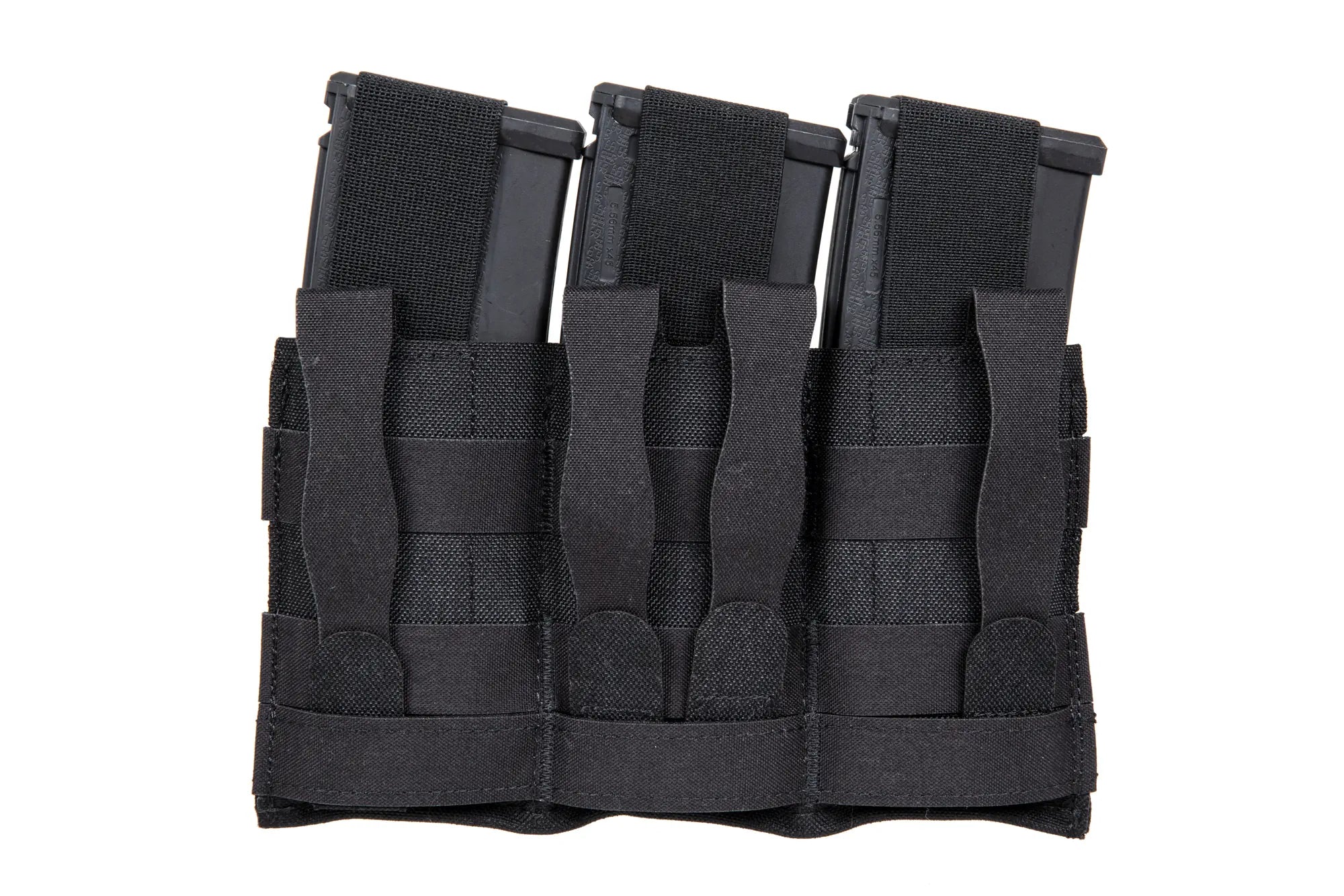 Triple magazine loader with flap - black