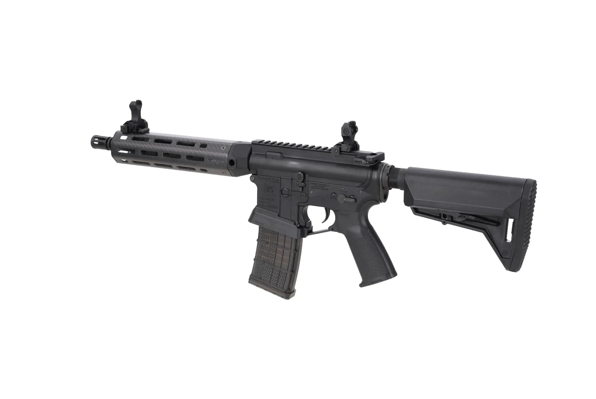 King Arms x Lancer Systems airsoft Carbine L15 LCH7 8" Real Carbon Black-12