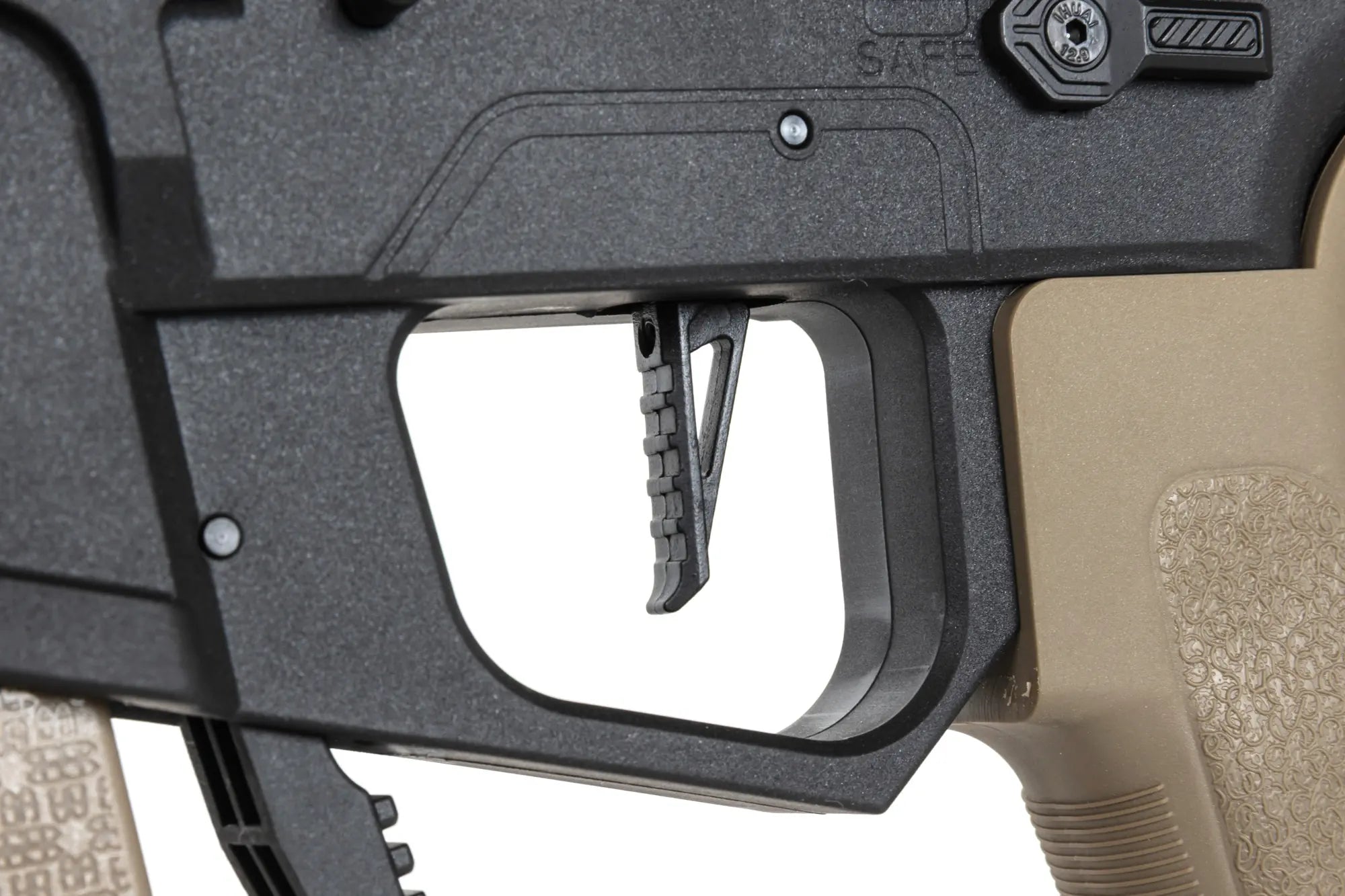 Airsoft Replica SA-FX01 FLEX HAL ETU Half-Tan submachine gun with orange flash hider