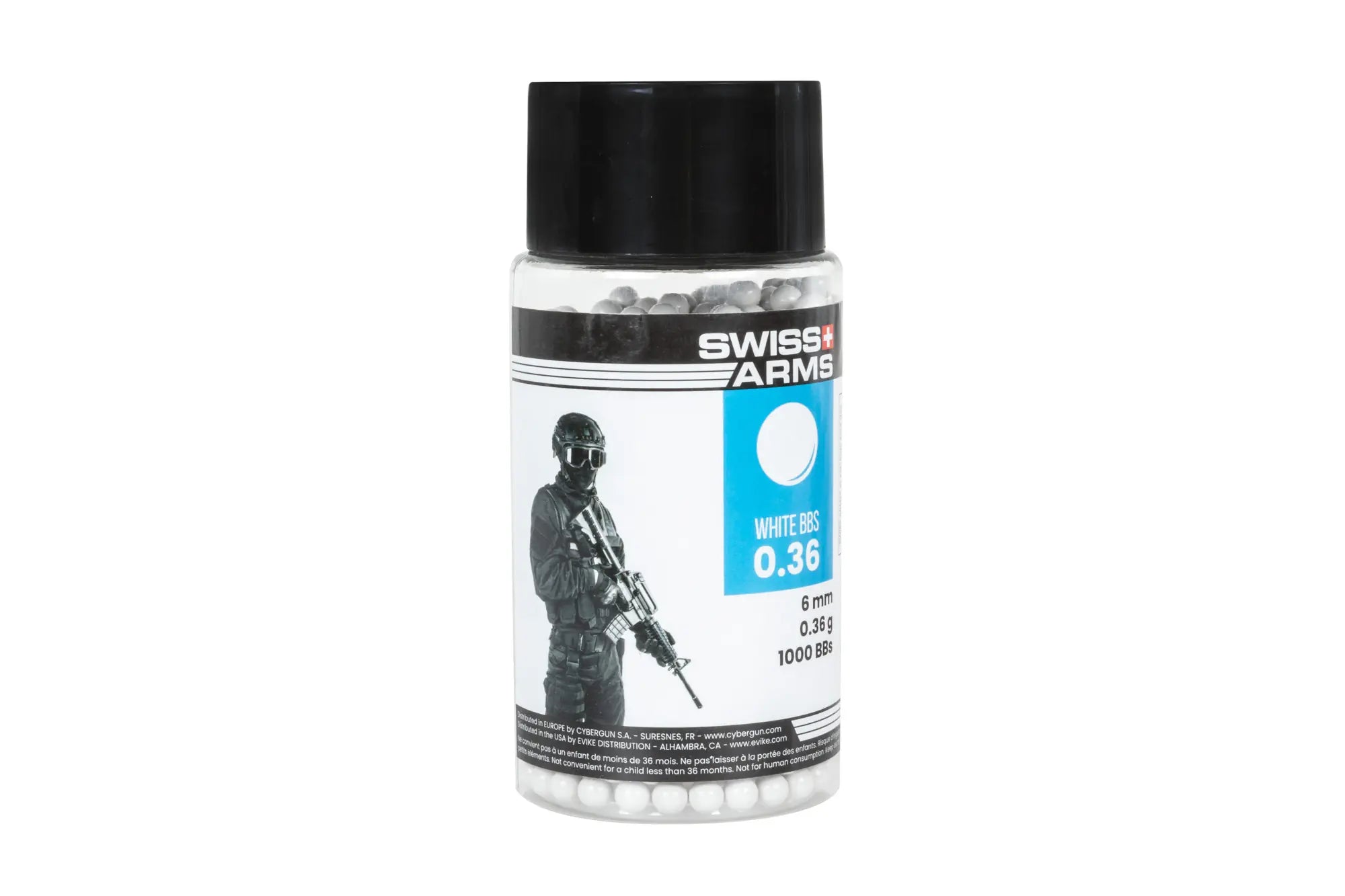 Swiss Arms 0.36g BBs 1000 pieces bottle White