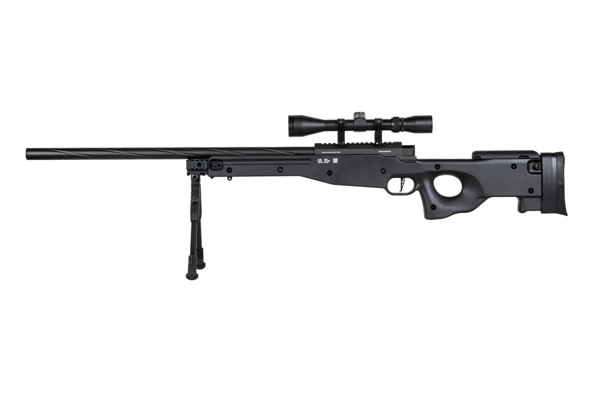 Specna Arms SA-S11 sniper airsoft rifle with scope and bipod Black-6