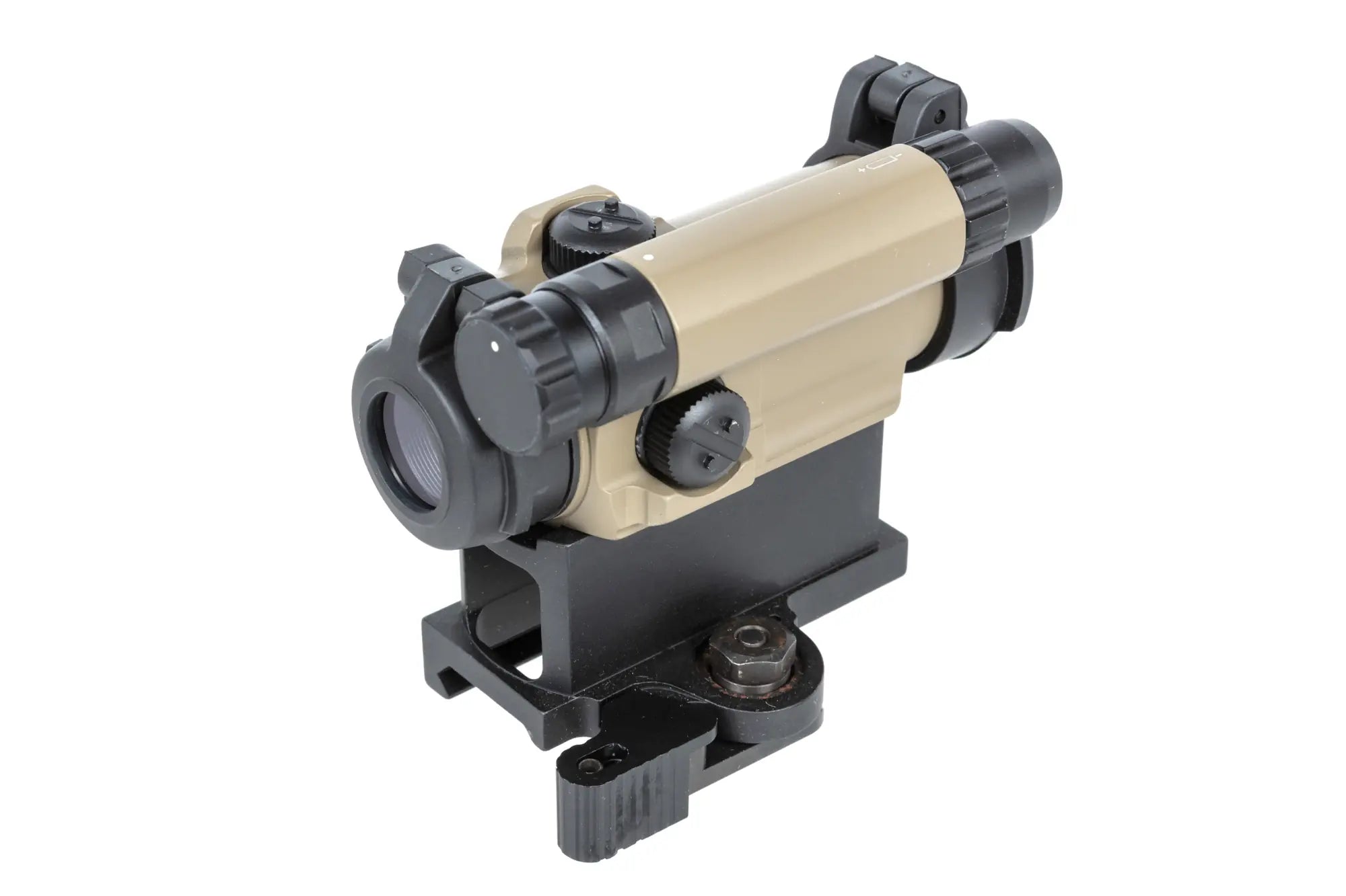 JJ Airsoft M5 red dot sight with low/QD Tan mount-2