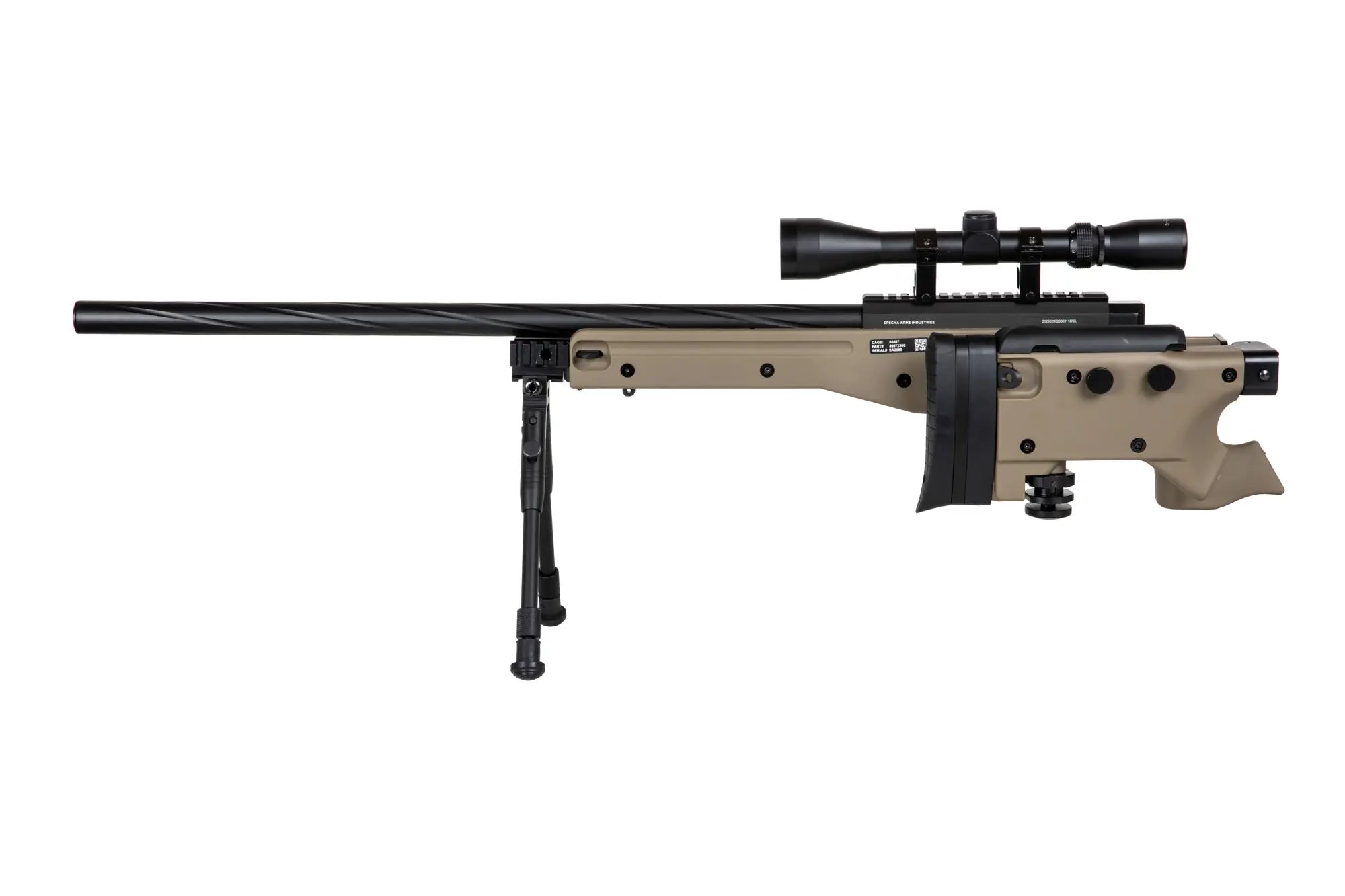 580 FPS sniper rifle SA-S14 scope + bipod Tan