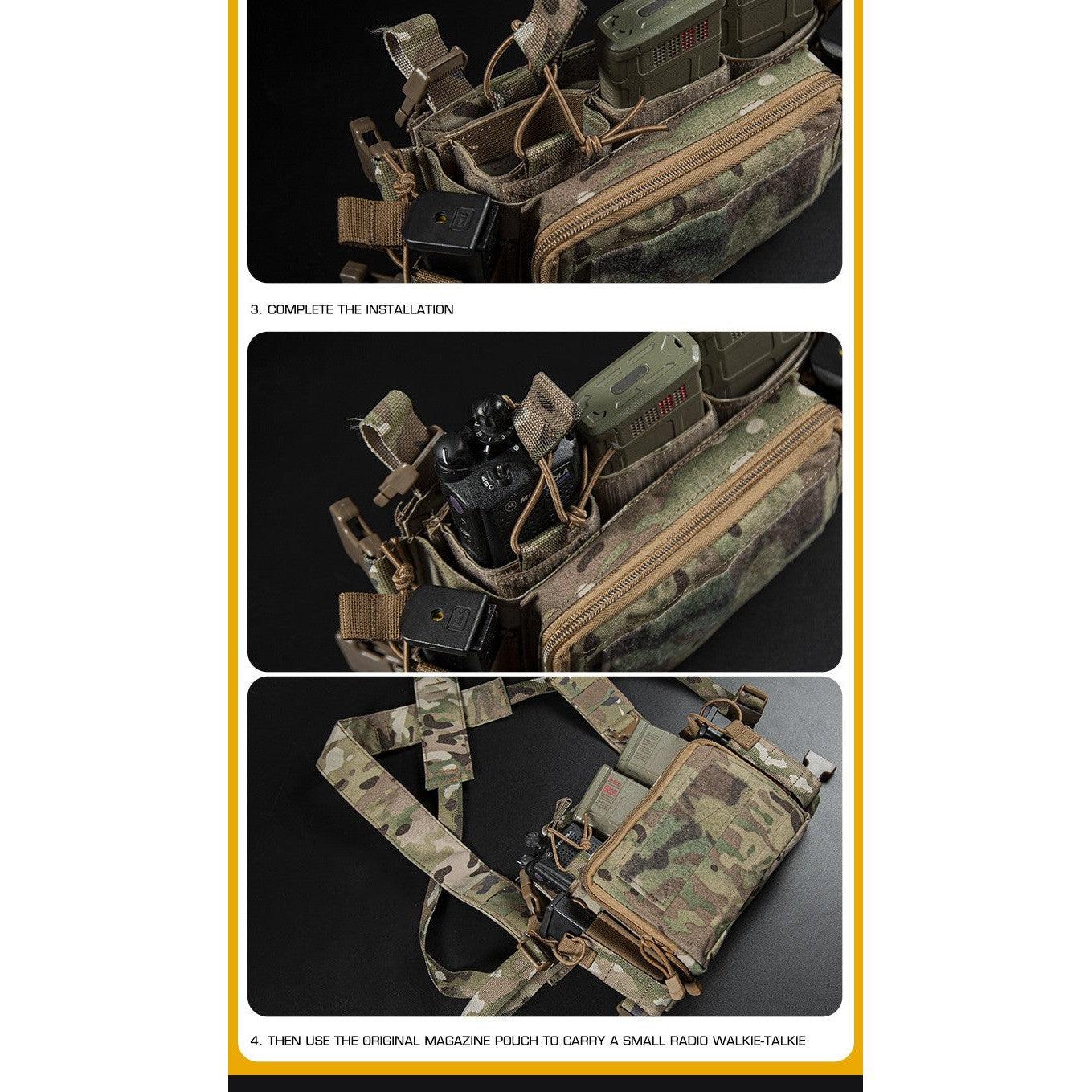 Fastener with velcro for open pouch - Coyote