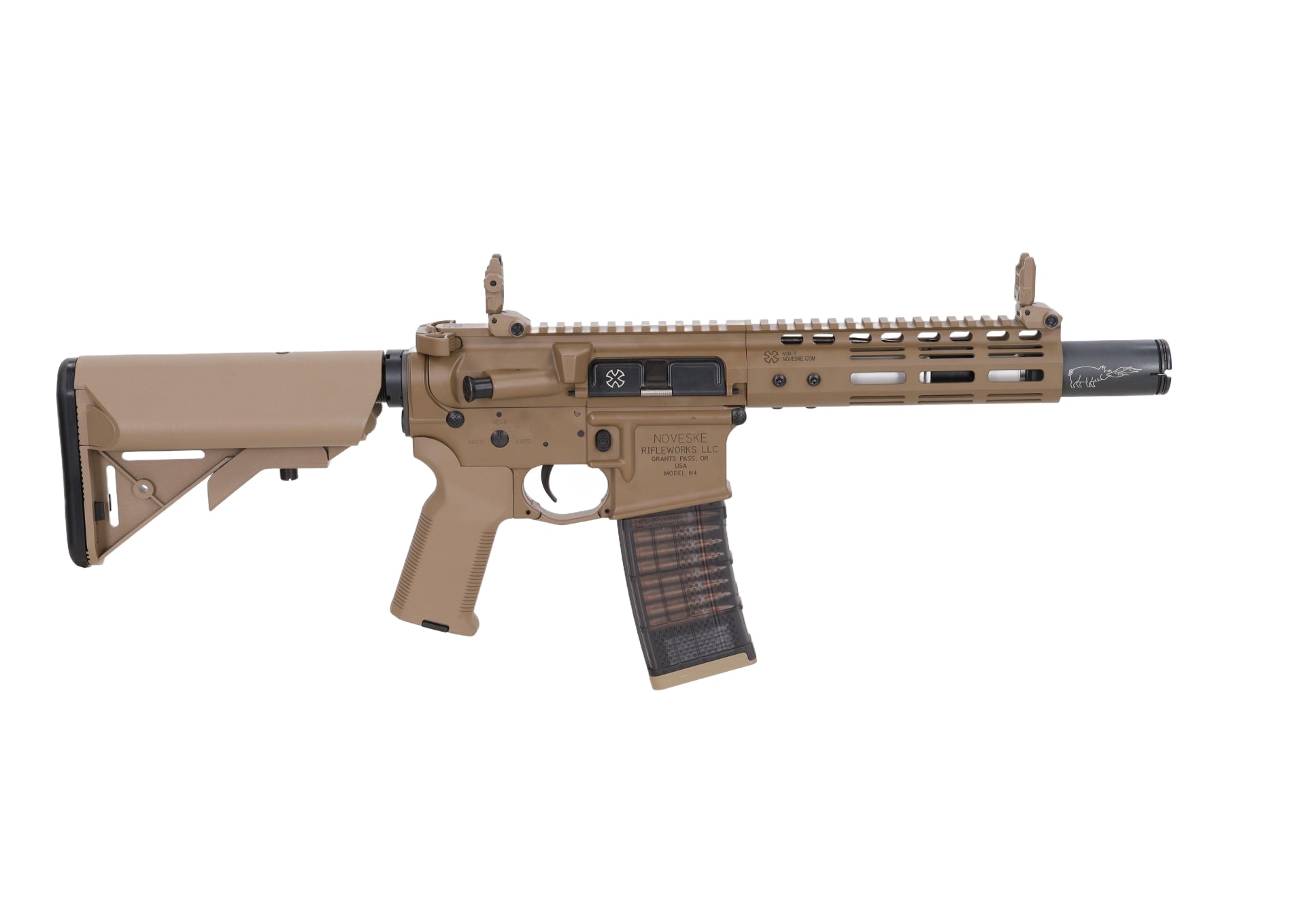CYMA Noveske x EMG N4 Gen.3 SBR Platinum Gen.2 7" AEG Assault Rifle - Tan-16