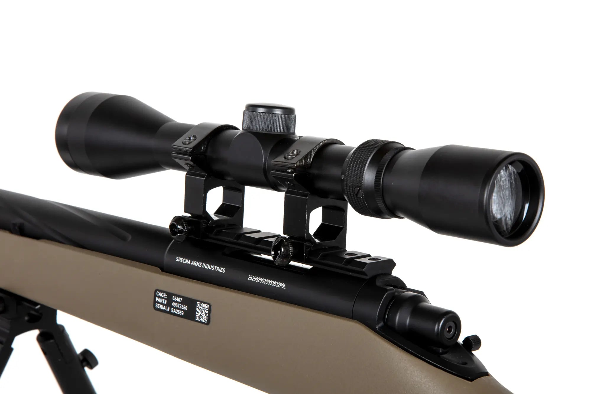 SA-S12 560 FPS sniper rifle with scope and bipod Tan