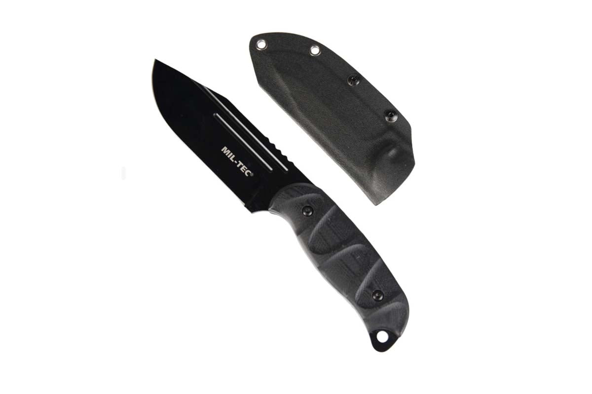 BLACK COMBAT KNIFE G10 W. KYDEX® SCABBARD