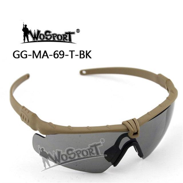 Shooting Safety Goggles MA-69, TAN, Dark