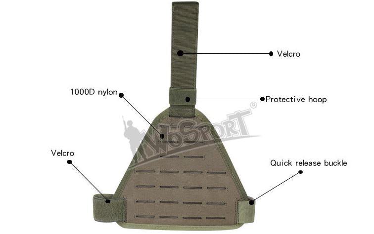 WST Tactical leg panel laser cut - OD