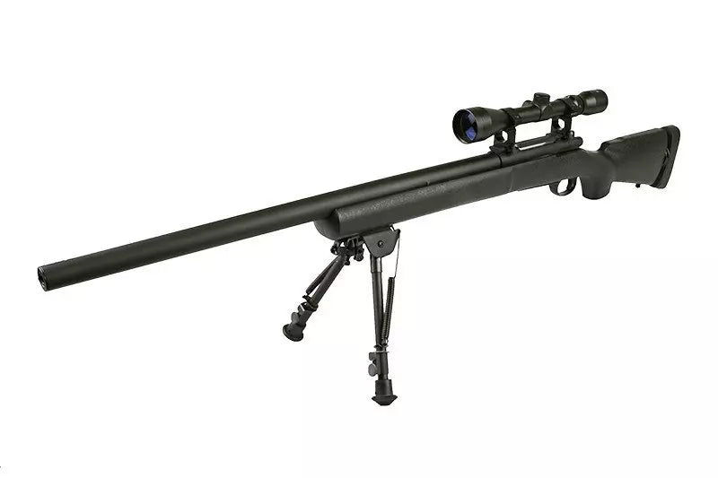 Sniper rifle with scope and bipod, SW-04 Black