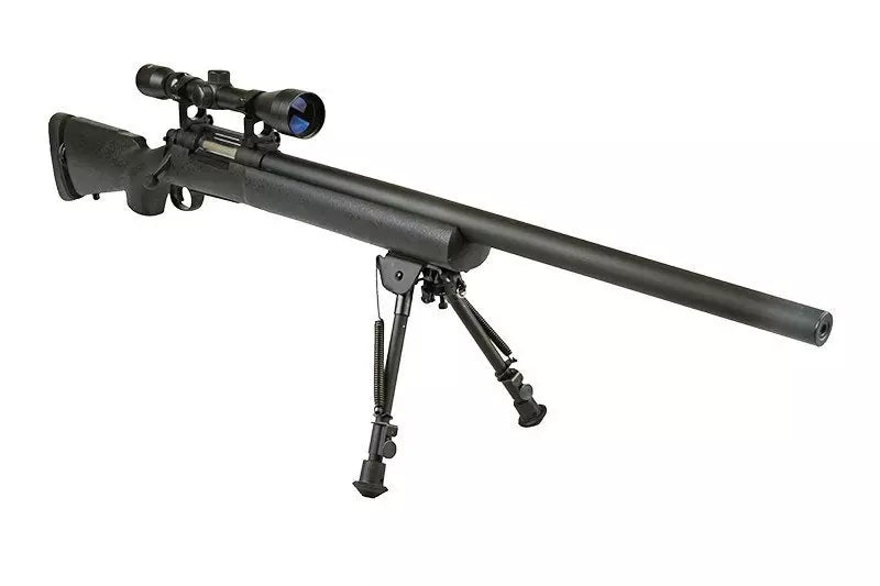 Sniper rifle with scope and bipod, SW-04 Black