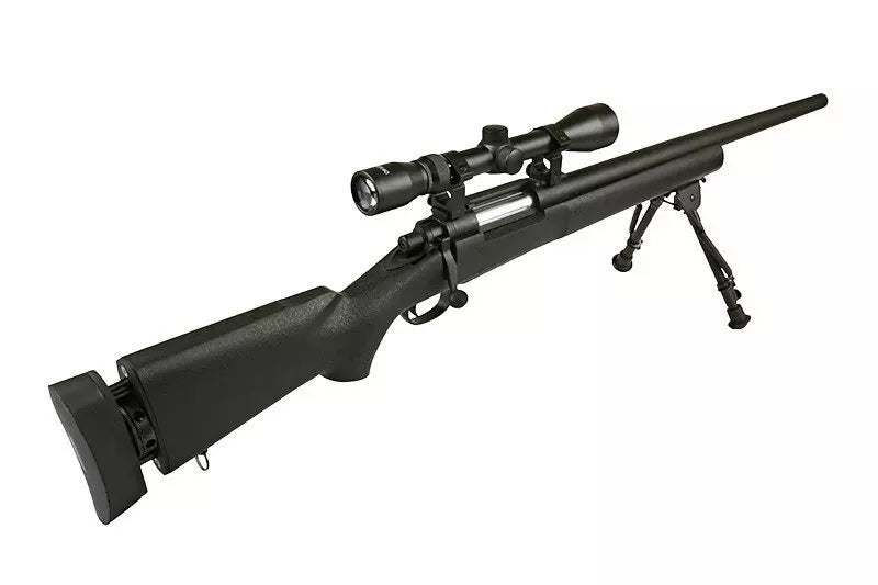 Sniper rifle with scope and bipod, SW-04 Black