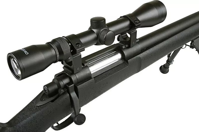 Sniper rifle with scope and bipod, SW-04 Black