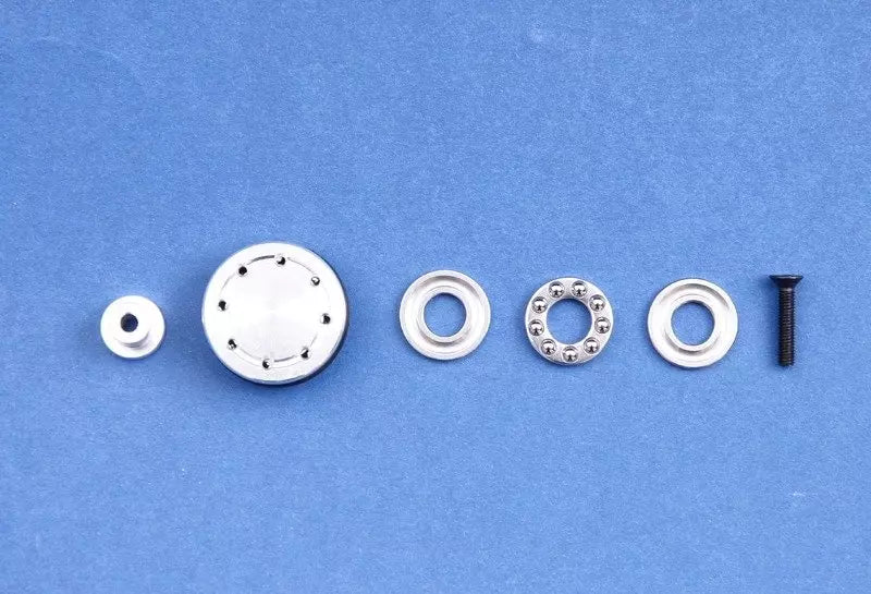 Aluminium piston head with bearing