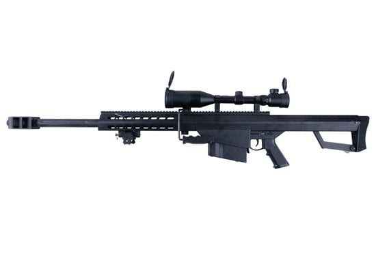 bb sniper rifle SW-02A CQB  with scope and bipod - black