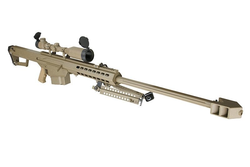 SW-02A BARRETT sniper rifle replica with scope and bipod - tan