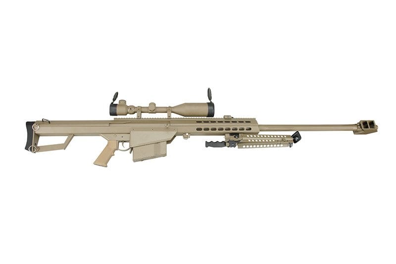 SW-02A BARRETT sniper rifle replica with scope and bipod - tan
