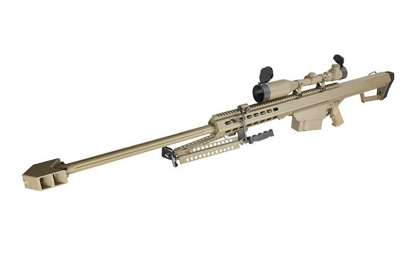 SW-02A BARRETT sniper rifle replica with scope and bipod - tan