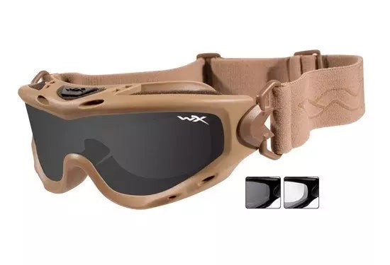 SPEAR goggles Smoke/Clear - Tan frame