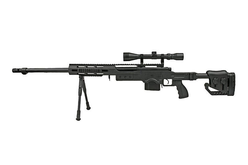 MB4411D replica sniper rifle with scope and bipod - black
