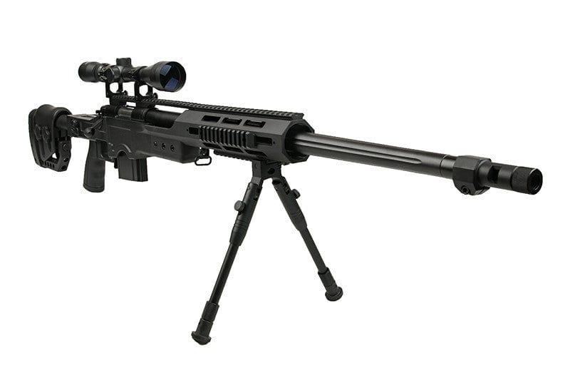 MB4411D replica sniper rifle with scope and bipod - black