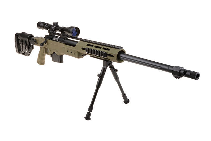 MB4411D replica sniper rifle with scope and bipod - olive