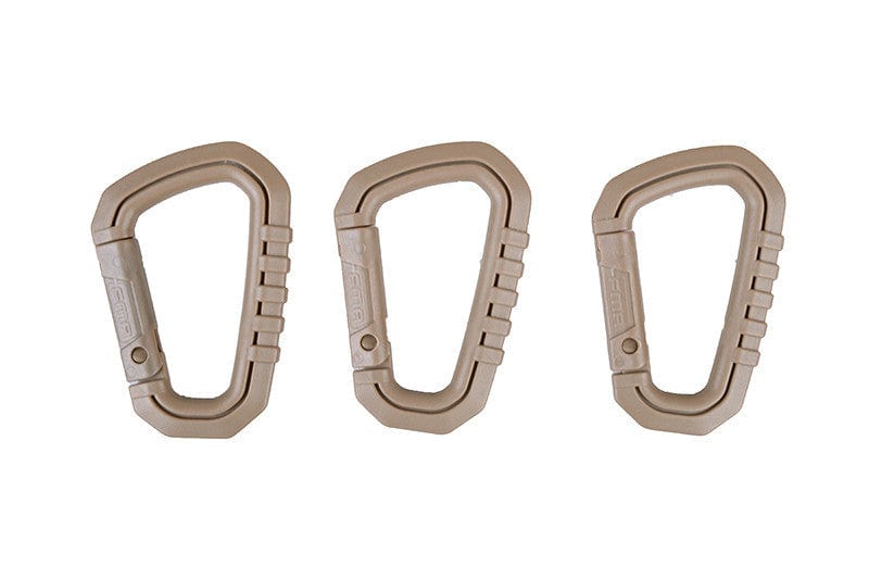 Set of polymer carabiners - tan