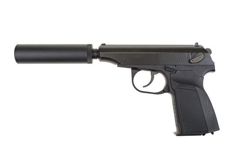 Makarov Pistol Replica with a Silencer - black