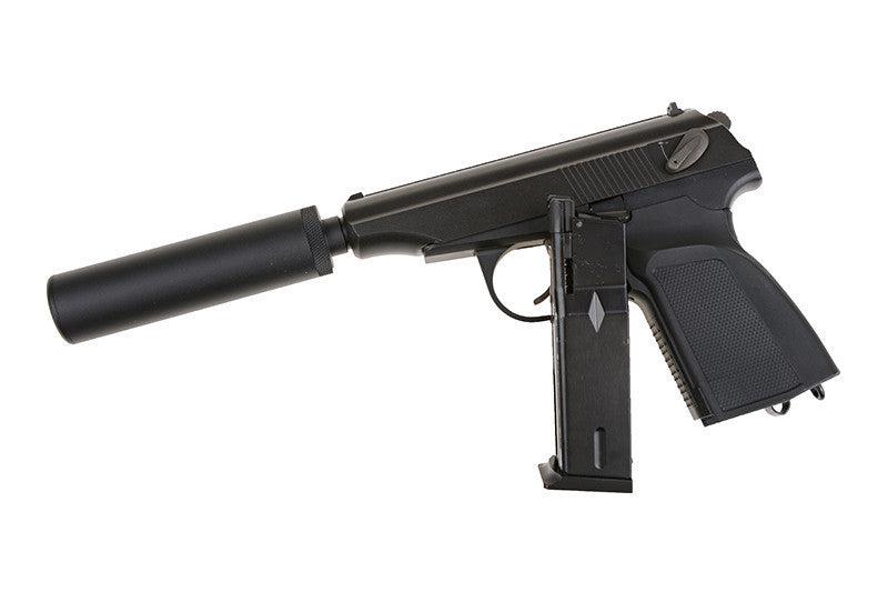 Makarov Pistol Replica with a Silencer - black