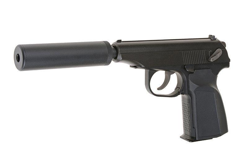 Makarov Pistol Replica with a Silencer - black