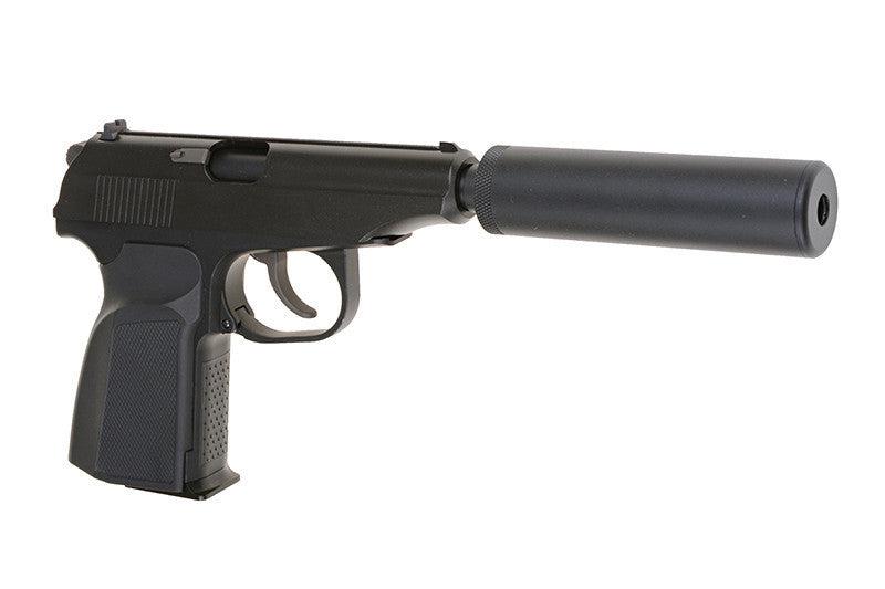 Makarov Pistol Replica with a Silencer - black