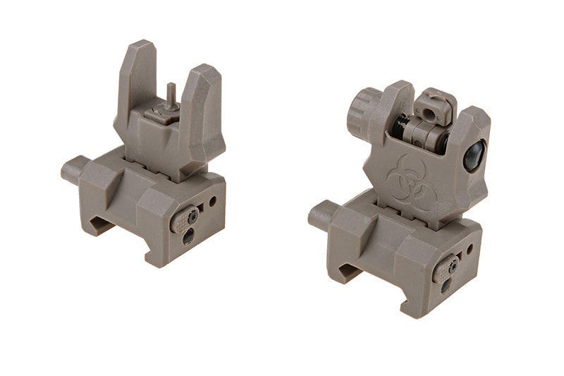 Biohazard Set of Flip-Up Iron Sights – Dark Earth