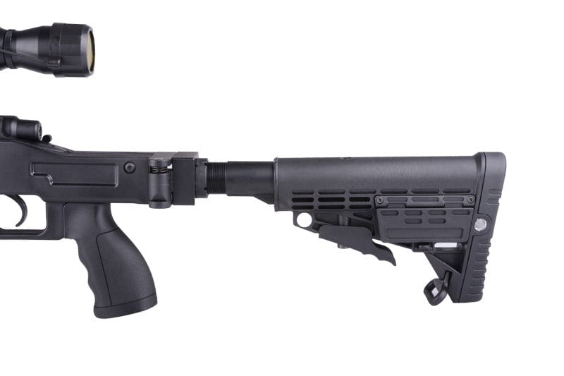 MB4412D Sniper Rifle Replica - with Scope and Bipod - Black by WELL on Airsoft Mania Europe