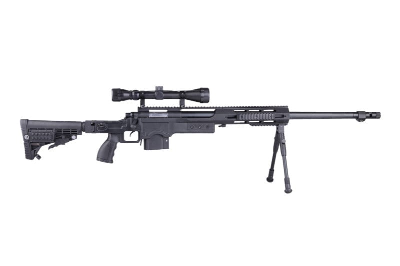 MB4412D Sniper Rifle Replica - with Scope and Bipod - Black by WELL on Airsoft Mania Europe