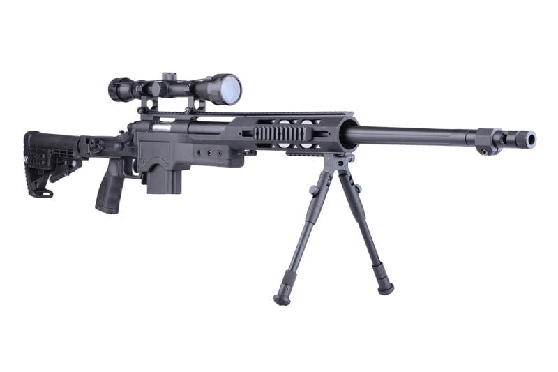 MB4412D Sniper Rifle Replica - with Scope and Bipod - Black by WELL on Airsoft Mania Europe