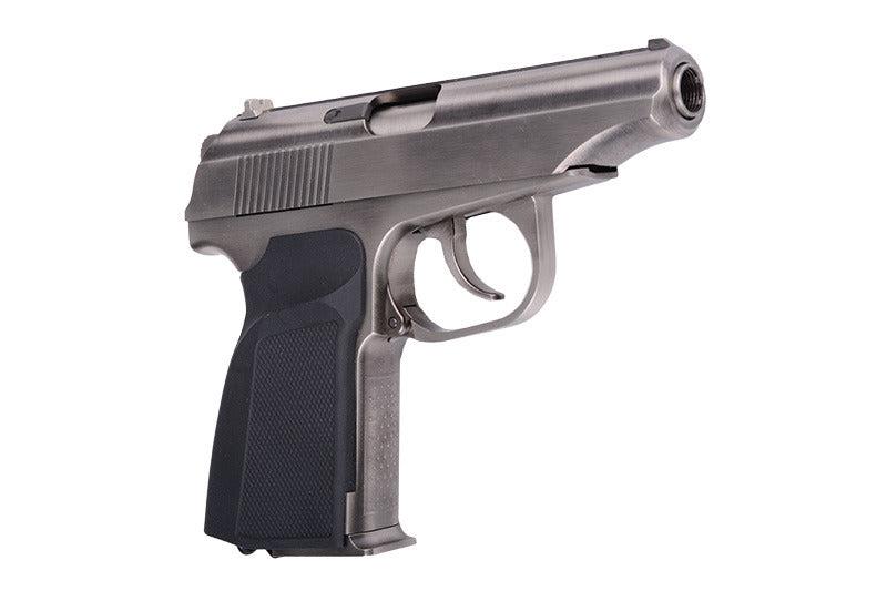 Makarov Pistol Replica with a Silencer - Silver