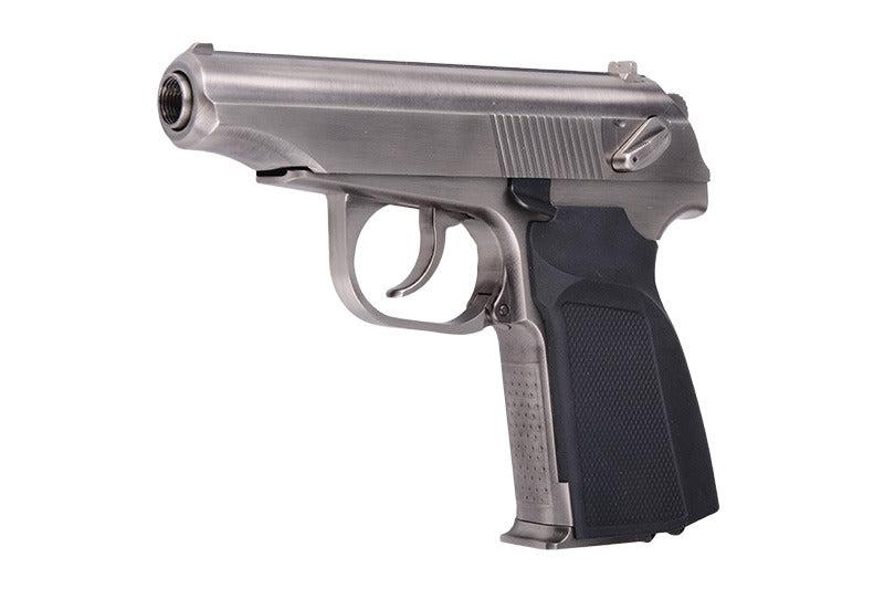 Makarov Pistol Replica with a Silencer - Silver