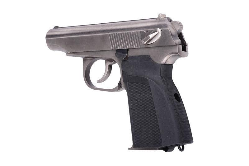 Makarov Pistol Replica with a Silencer - Silver
