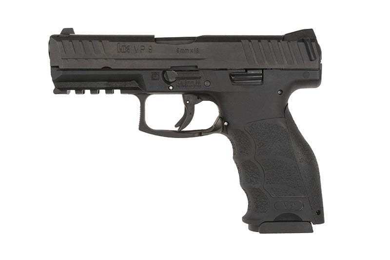 Heckler & Koch VP9 pistol replica by Umarex, featuring realistic design and Green Gas power for enthusiasts.