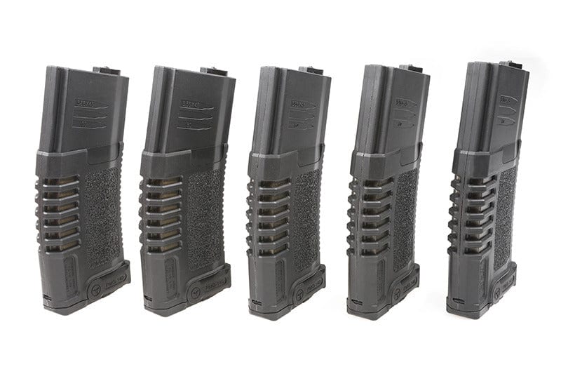 5x set 140rd PMG mid-cap magazine for M4/M16 type replicas - black