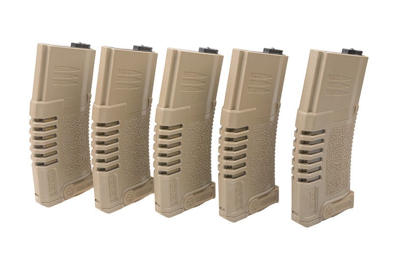 5x set 140rd PMG mid-cap magazine for M4/M16 type replicas - dark earth