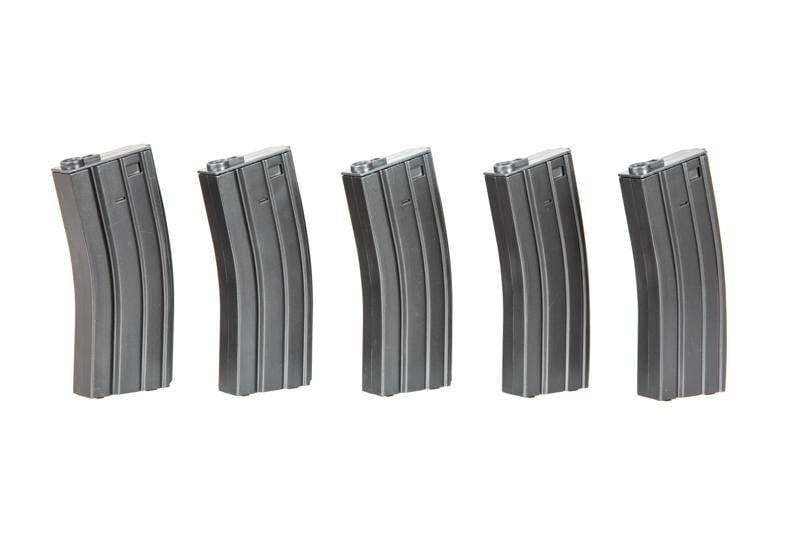 Set of 5 Mid-Cap 140 BB Magazines for M4 / M16 - Gray
