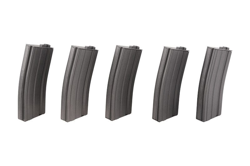 Set of 5 Mid-Cap 100 BB Magazines for M4 / M16 - Gray