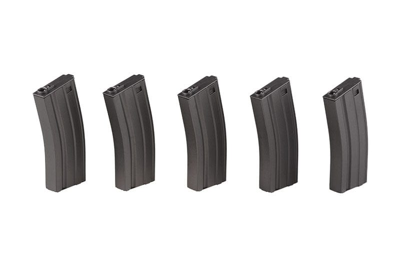Set of 5 Real 30 BB-Cap Magazines for M4 / M16 Replicas - Gray