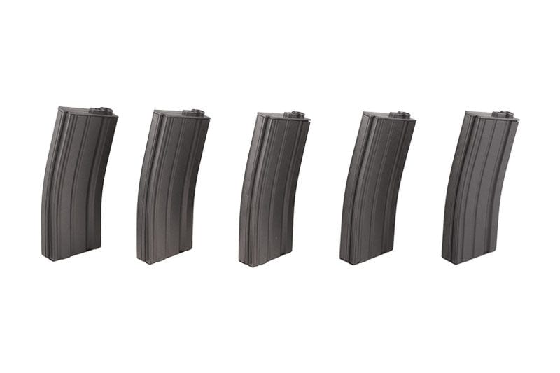 Set of 5 Real 30 BB-Cap Magazines for M4 / M16 Replicas - Gray