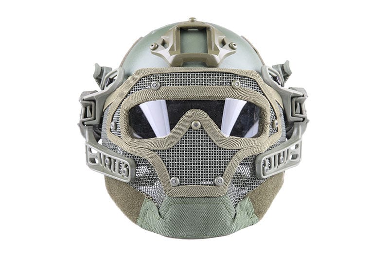 FAST PJ G4 System Helmet Replica with Face Shield - Olive Green by Emerson Gear on Airsoft Mania Europe