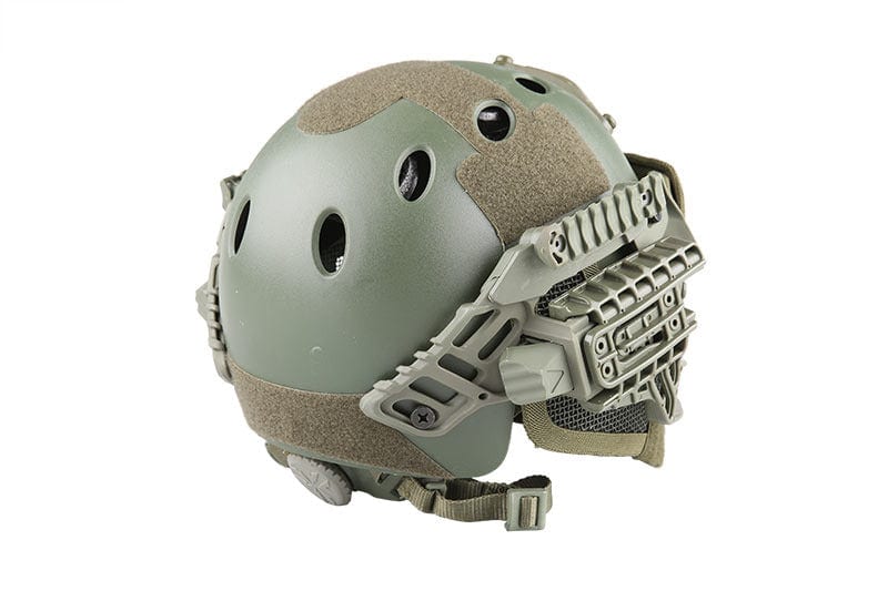 FAST PJ G4 System Helmet Replica with Face Shield - Olive Green by Emerson Gear on Airsoft Mania Europe