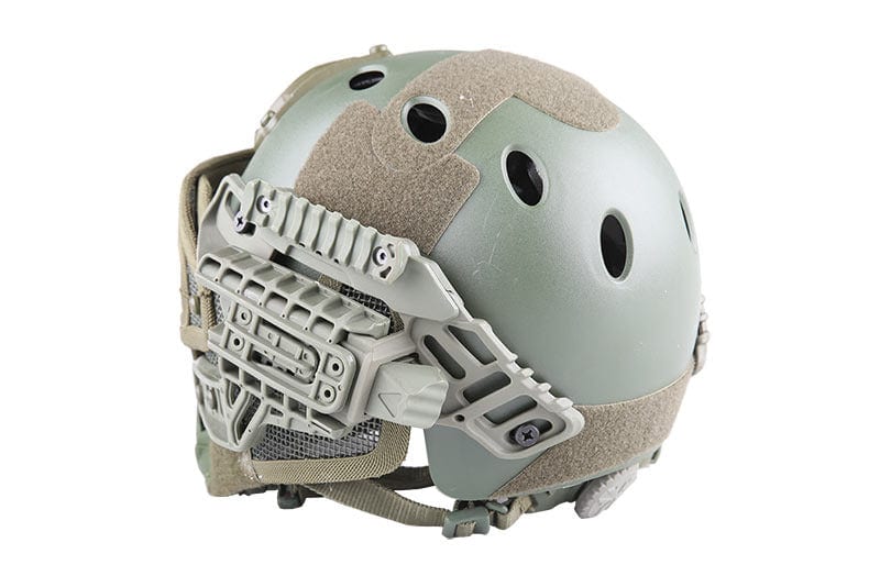 FAST PJ G4 System Helmet Replica with Face Shield - Olive Green by Emerson Gear on Airsoft Mania Europe