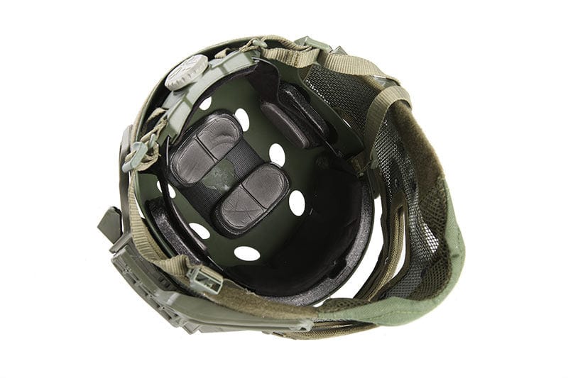 FAST PJ G4 System Helmet Replica with Face Shield - Olive Green by Emerson Gear on Airsoft Mania Europe